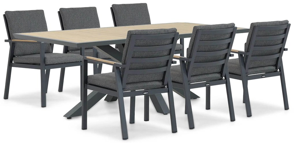 Tuinset 6 personen 215 cm Aluminium Grijs Lifestyle Garden Furniture Marseille/Palermo