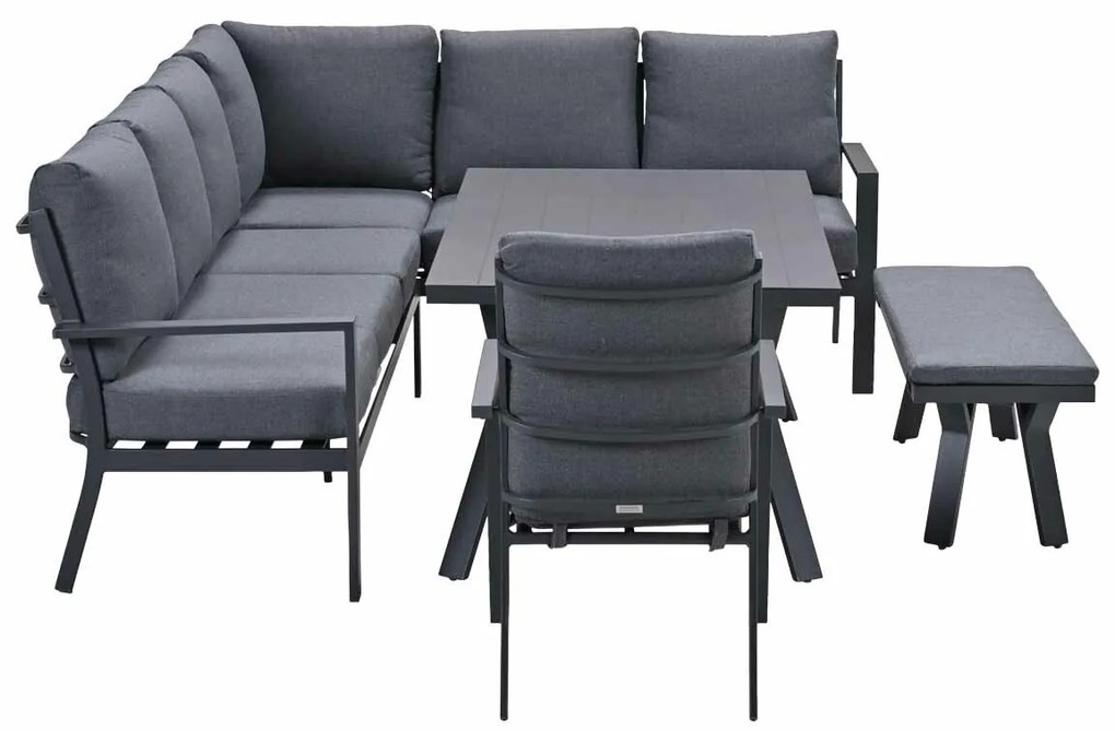 Garden Impressions Senja lounge dining set 5-delig rechts incl. stoel - mystic grijs