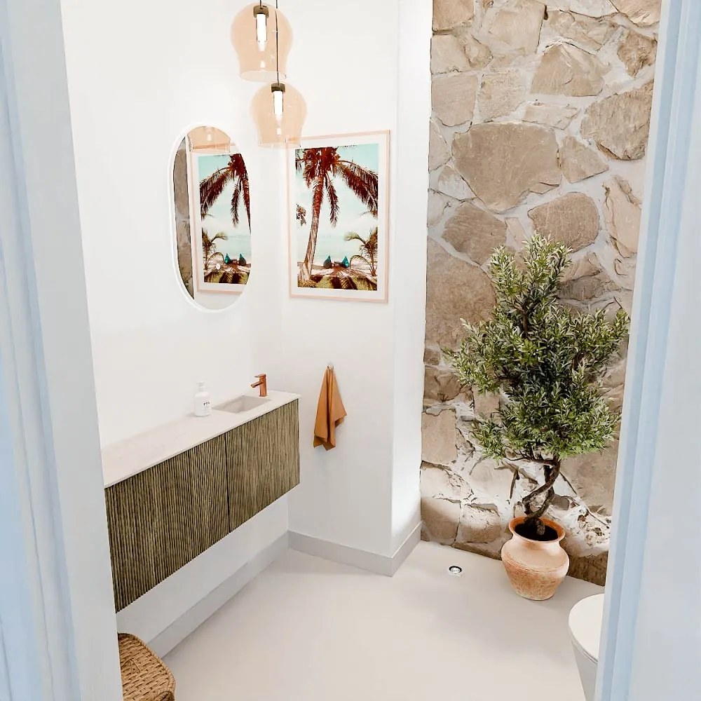 Mondiaz Joya DLux 110cm toiletmeubel ronding links dusk met wastafel faye rechts 1 kraangat meli