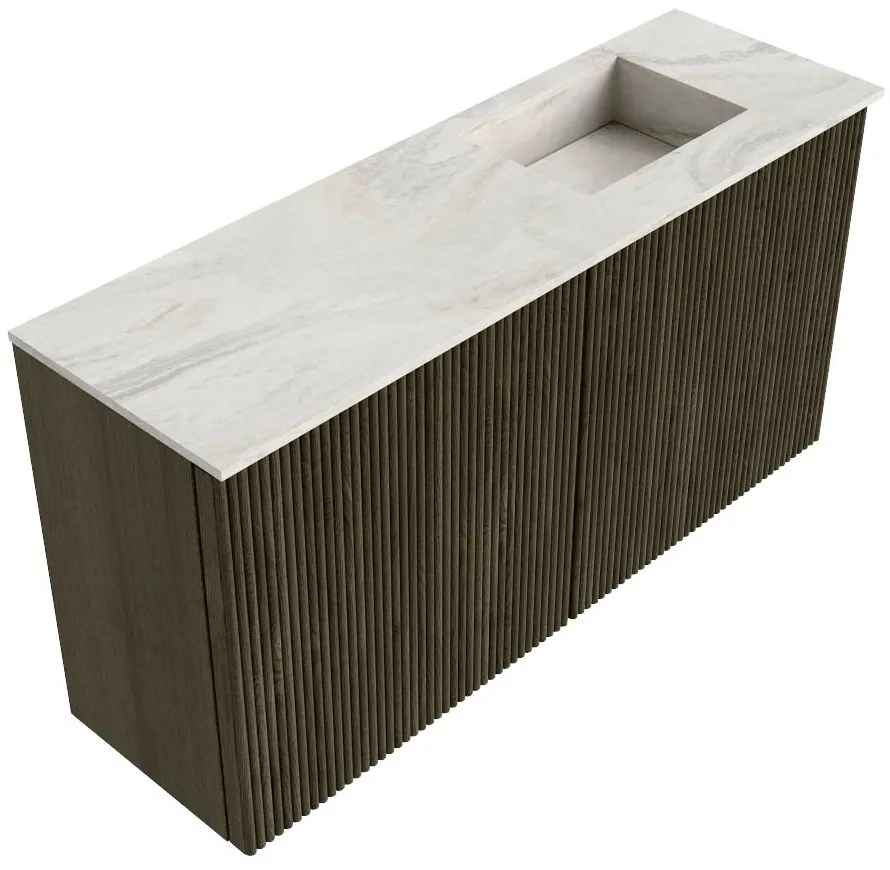 Mondiaz Joya DLux 80cm toiletmeubel shadow met wastafel faye rechts zonder kraangat ostra