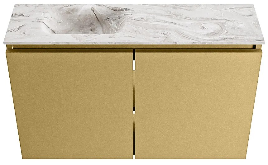 Mondiaz Ture DLux toiletmeubel 80cm oro met wastafel glace links zonder kraangat