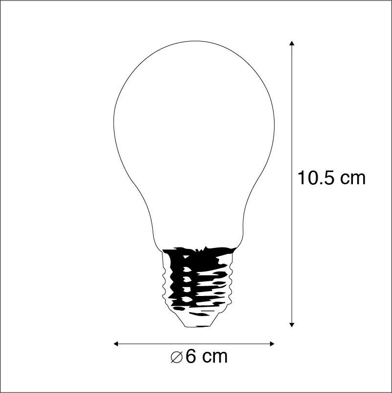 Set van 5 E27 dimbare LED lampen goldline 5W 380 lm 2200K