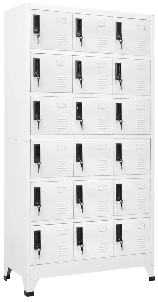 vidaXL Lockerkast 90x40x180 cm staal wit