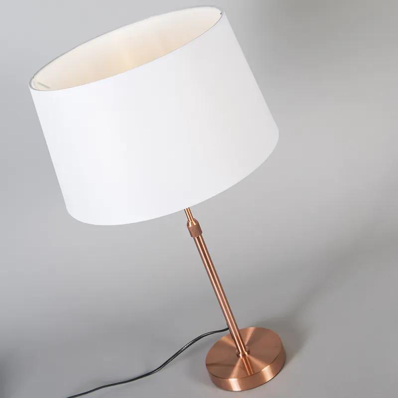 Tafellamp koper met kap wit 35 cm verstelbaar - Parte Modern E27 rond Binnenverlichting Lamp