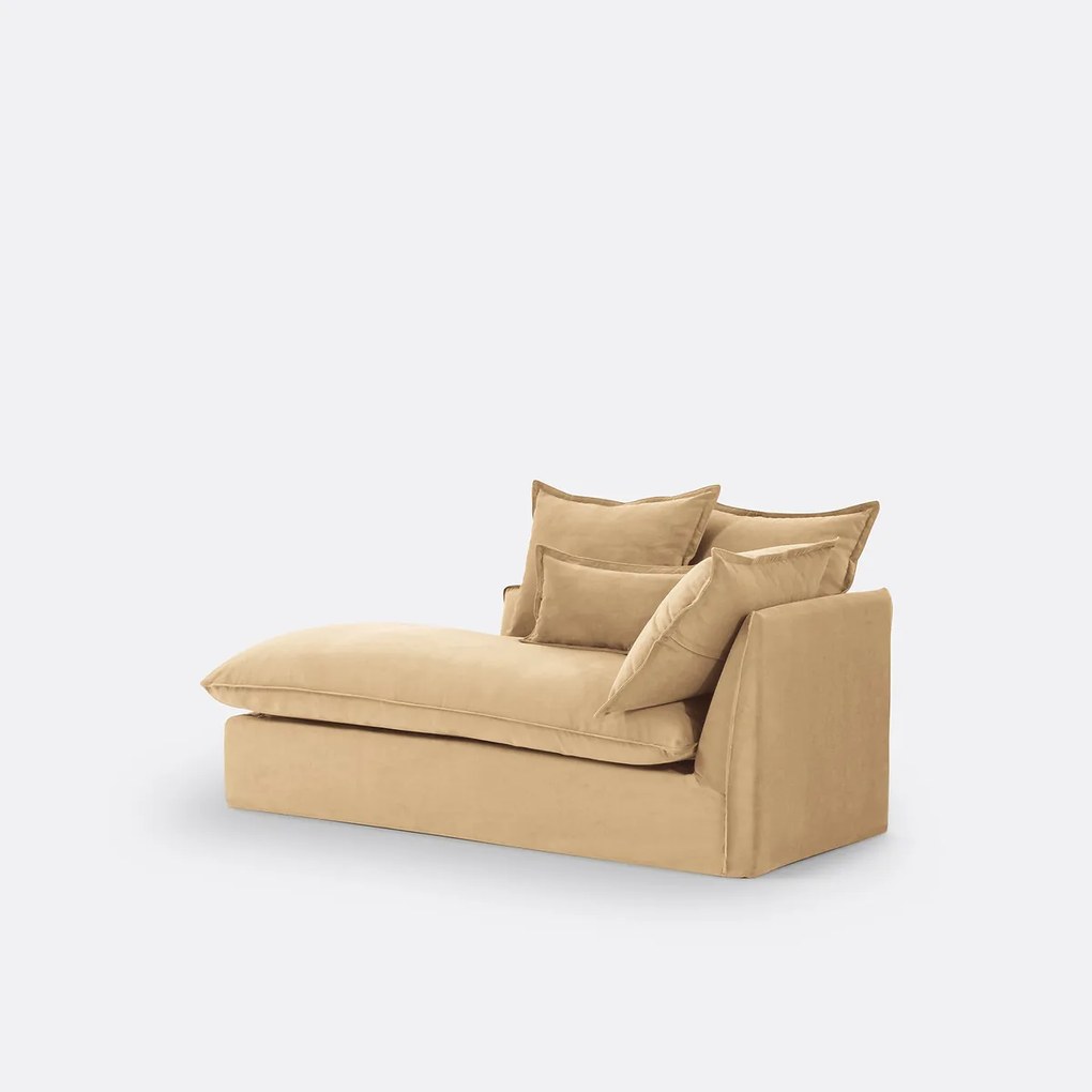 Longchair links, afneembare hoes, fluweel, ODNA