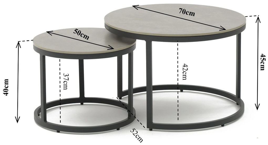 Hoek loungeset 5 personen Aluminium/rope Grijs  Coco Puerto/Santander