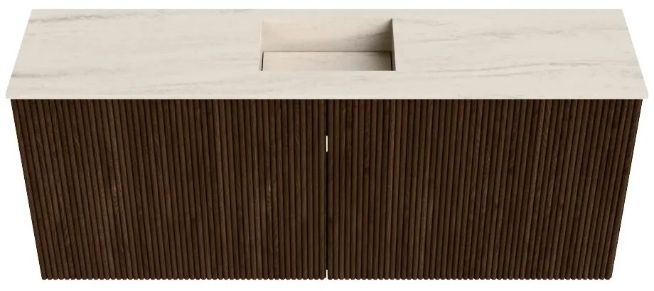 Mondiaz Joya DLux 100cm toiletmeubel walnut met wastafel faye midden 1 kraangat meli