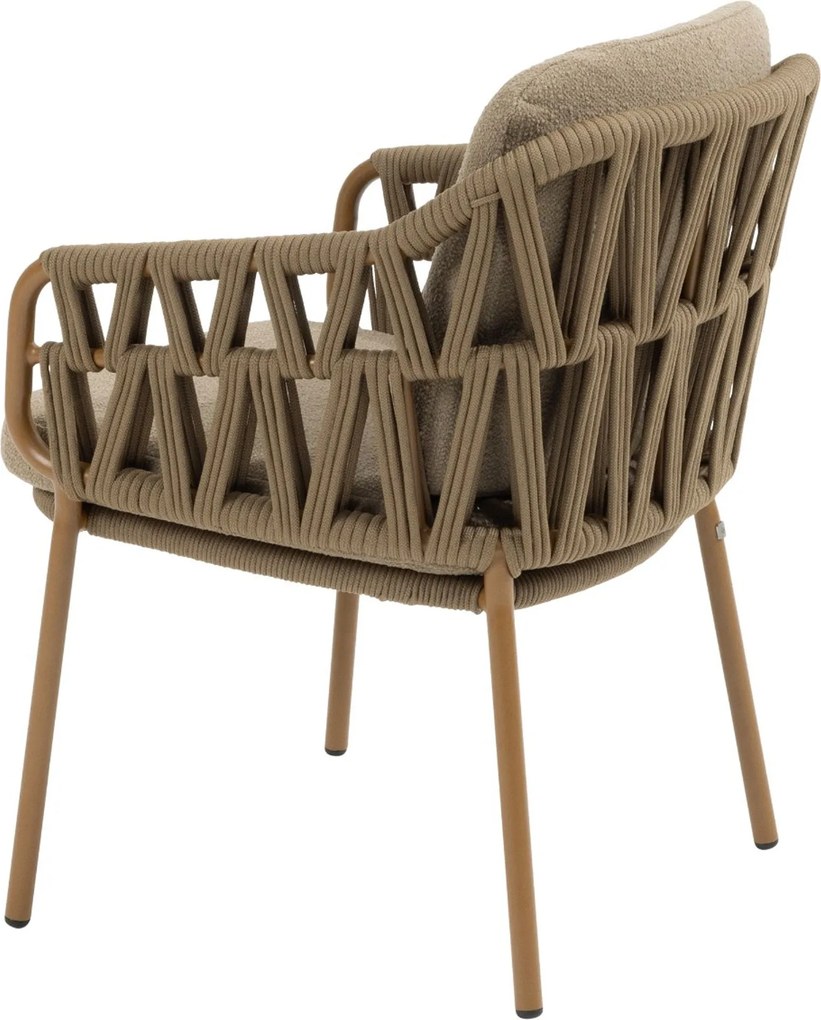 Tuinstoel Rope Taupe-naturel-bruin 4 Seasons Biarritz amber incl. kussens
