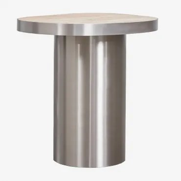 Fertrix Nachtkastje Van Travertijn En Roestvrij Staal Travertine - Sklum