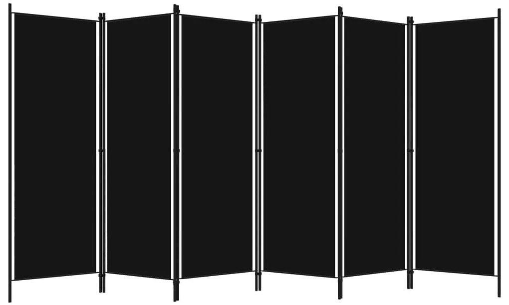 vidaXL Kamerscherm met 6 panelen 300x180 cm zwart