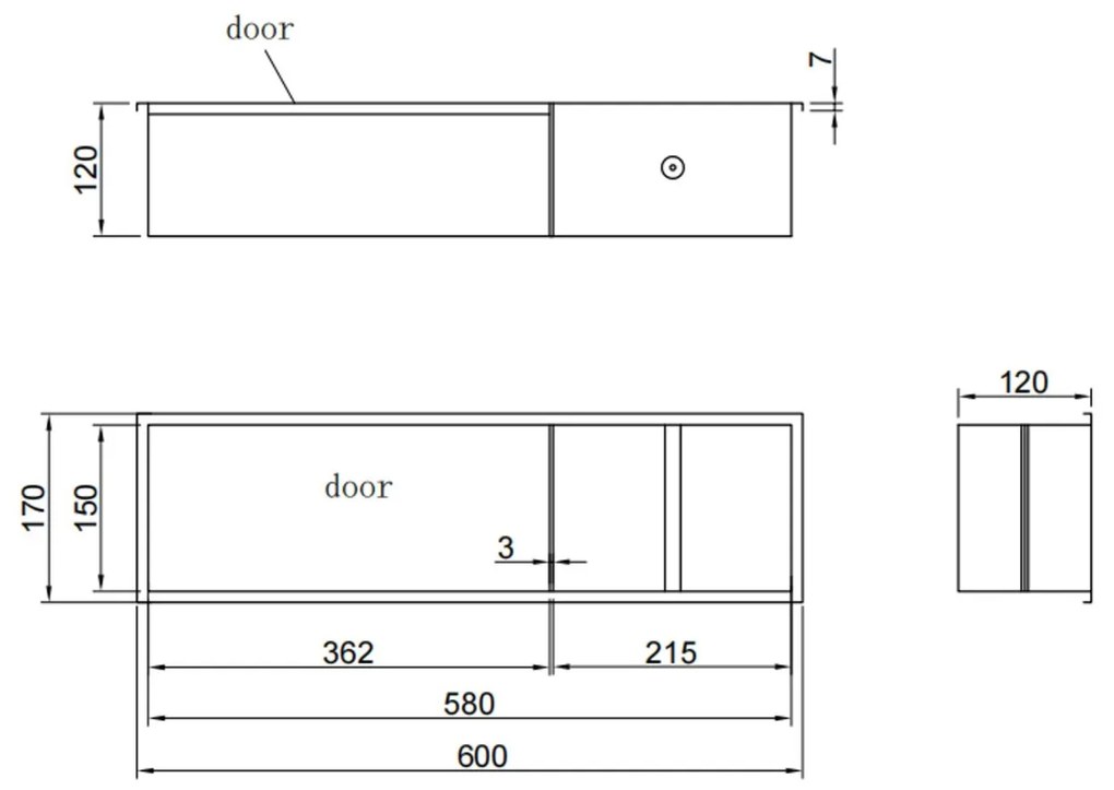 Best Design Ore Zione inbouw toiletrolhouder met deur 60x17x12cm RVS