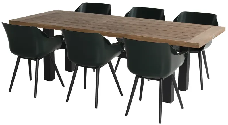 Hartman Sophie Studio dining armstoel - Night Green - Alu poot