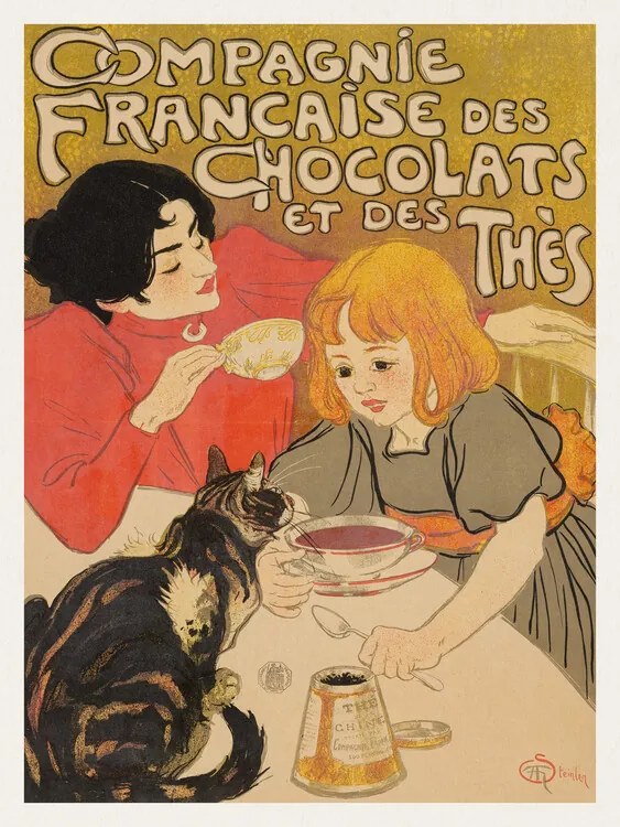 Kunstreproductie French Chocolate and Tea Company, Thophile Steinlen