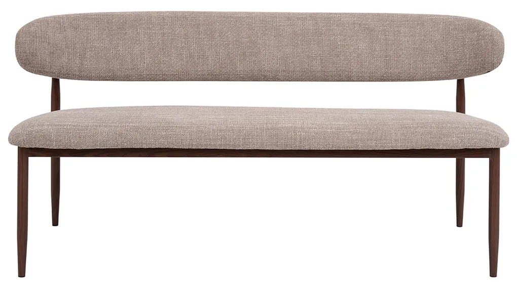 Eetkamerbank Walnoot Beige 160 Cm