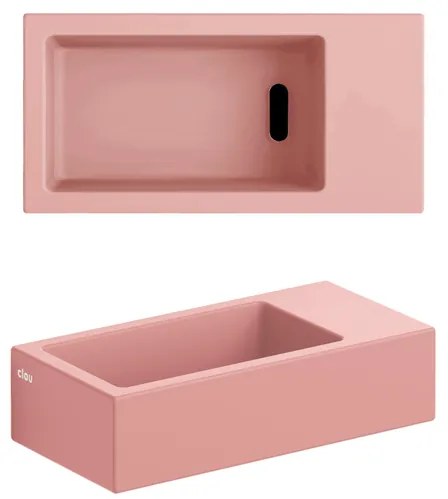 Clou Flush 3 fontein 36x18cm zonder kraangat rechts mat roze ker. CL/03.40031