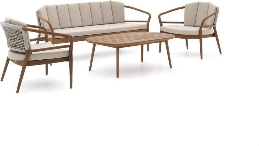 Stoel-bank loungeset Bellagio  | 5 personen | Loungeset Natural Teak | Teakhout | Kees Smit Tuinmeubelen
