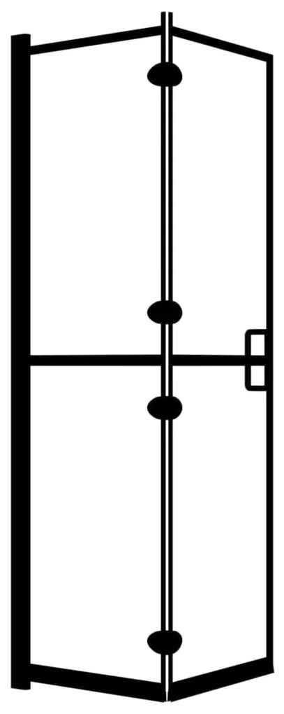 vidaXL Douchewand inklapbaar 100x140 cm ESG zwart