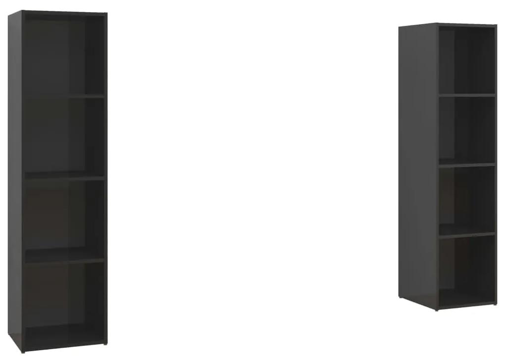vidaXL Tv-meubelen 2 st 142,5x35x36,5 cm spaanplaat hoogglans zwart
