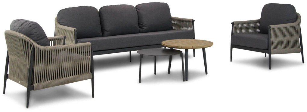 Stoel en Bank Loungeset 5 personen Rope Taupe  Coco Lucia/Montana