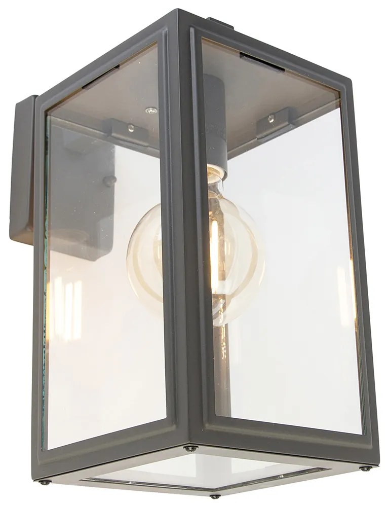 Smart buiten wandlamp met dimmer grijs incl. Wifi G95- Sutton down Klassiek / Antiek, Landelijk / Rustiek, Retro E27 IP44 Buitenverlichting kubus / vierkant vierkant