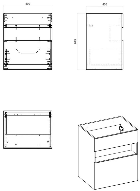 Comad Bahama White 820 FSC onderkast 60cm wit