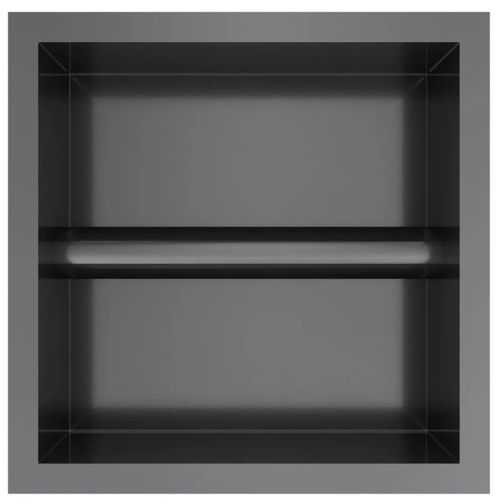 Hotbath &More inbouw toiletrolhouder zwart geborsteld PVD