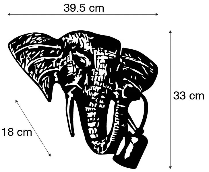 Vintage wandlamp goud - Animal Elefant