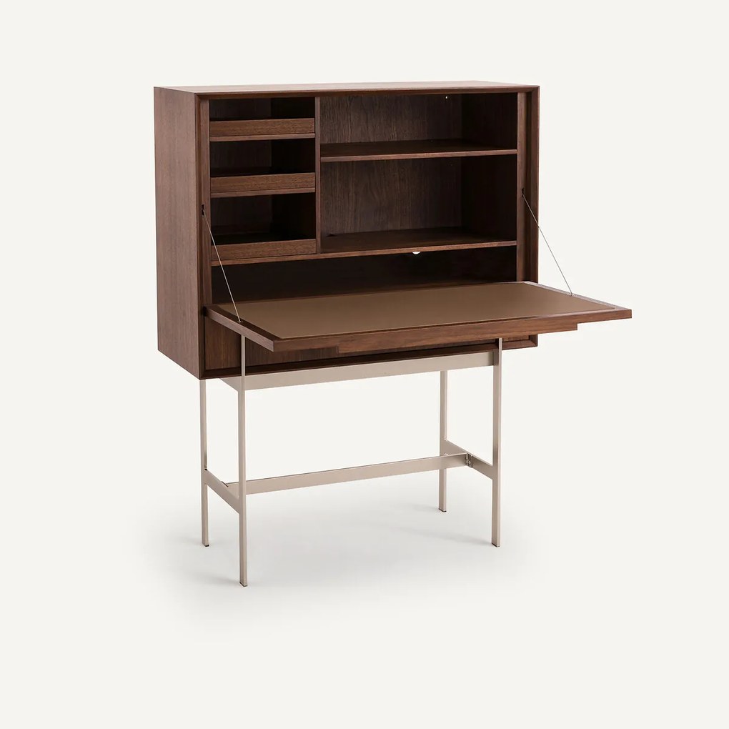 Bureau secretaire notenhout, satijnnikkel, Killem