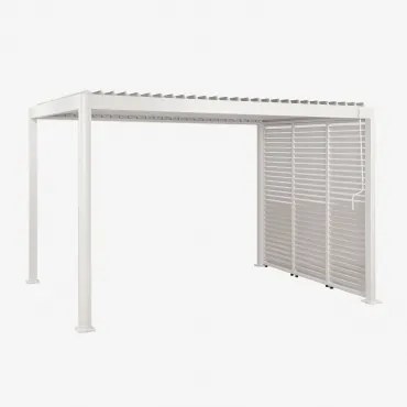Bioclimatische Aluminium Pergola Met Lamellen En Zijpaneel Druvia Gardenia Wit & Pergola Van 3x4 M Met 3 Panelen Van 90,5 Cm - Sklum