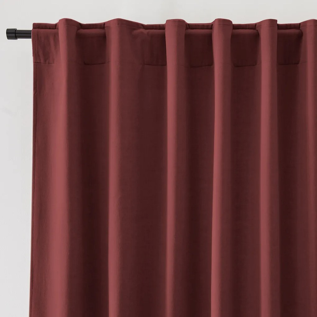 Fluwelen gordijn afgewerkt met verdekte lussen, Velvet