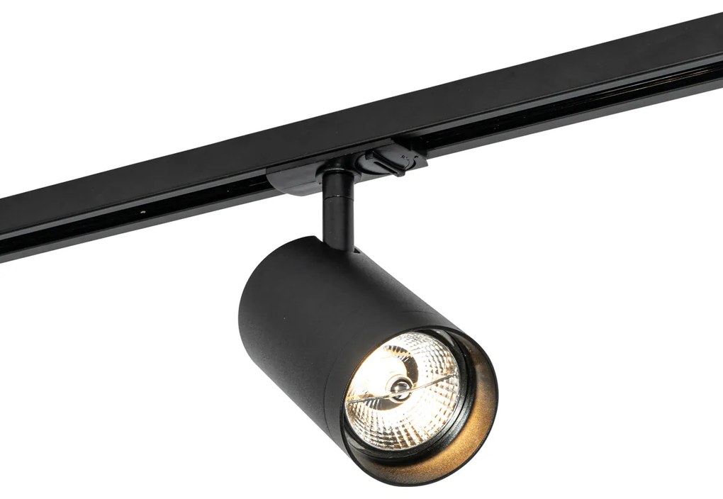 Moderne Spot / Opbouwspot / Plafondspot zwart voor railsysteem 1-fase 70mm - Iconic Jeana Luxe Modern GU10 rond Binnenverlichting Lamp