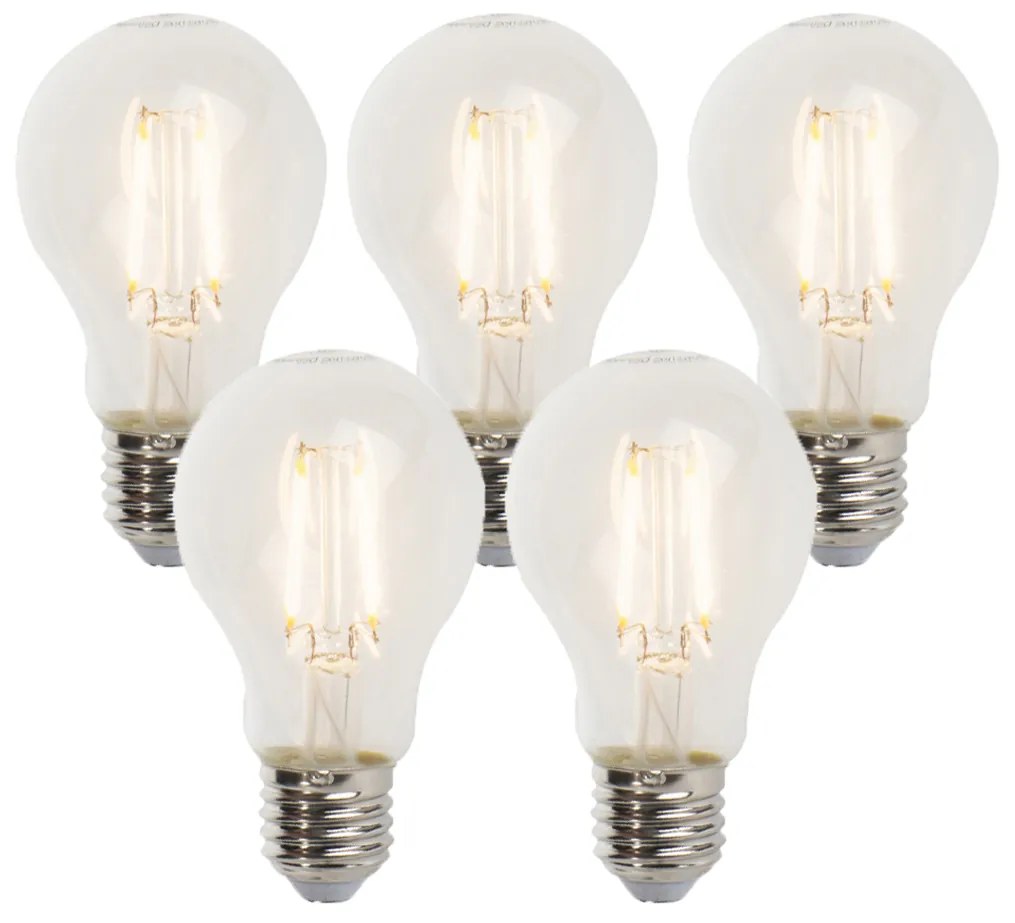Set van 5 E27 dimbare LED lampen A60 5W 470 lm 2700K