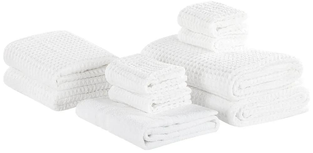Handdoek set van 9 katoen wit AREORA Beliani