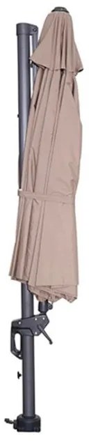 GI Hawaii zweefparasol 350 cm. - Taupe - met voet en hoes