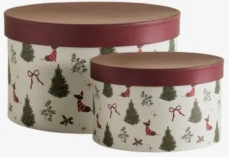 Set Van 2 Brenor Kerstcadeaudozen Intens Olijfgroen - Wijnrood - Sklum