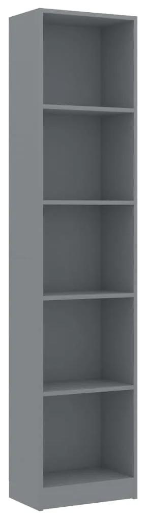 vidaXL Boekenkast met 5 schappen 40x24x175 cm bewerkt hout grijs