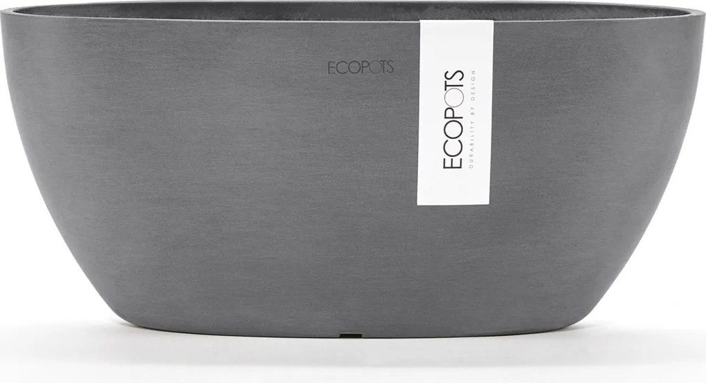 Ecopots bloempot Sofia 30 met waterreservoir- Ovaal - Grey - 29,5 x 13,4 x H13,5 cm
