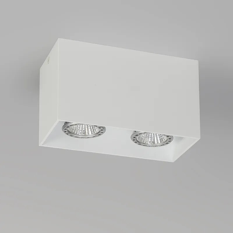 Design opbouwSpot / Opbouwspot / Plafondspot wit 2-lichts GU10 50mm - Qubo Design, Modern GU10 Binnenverlichting Lamp