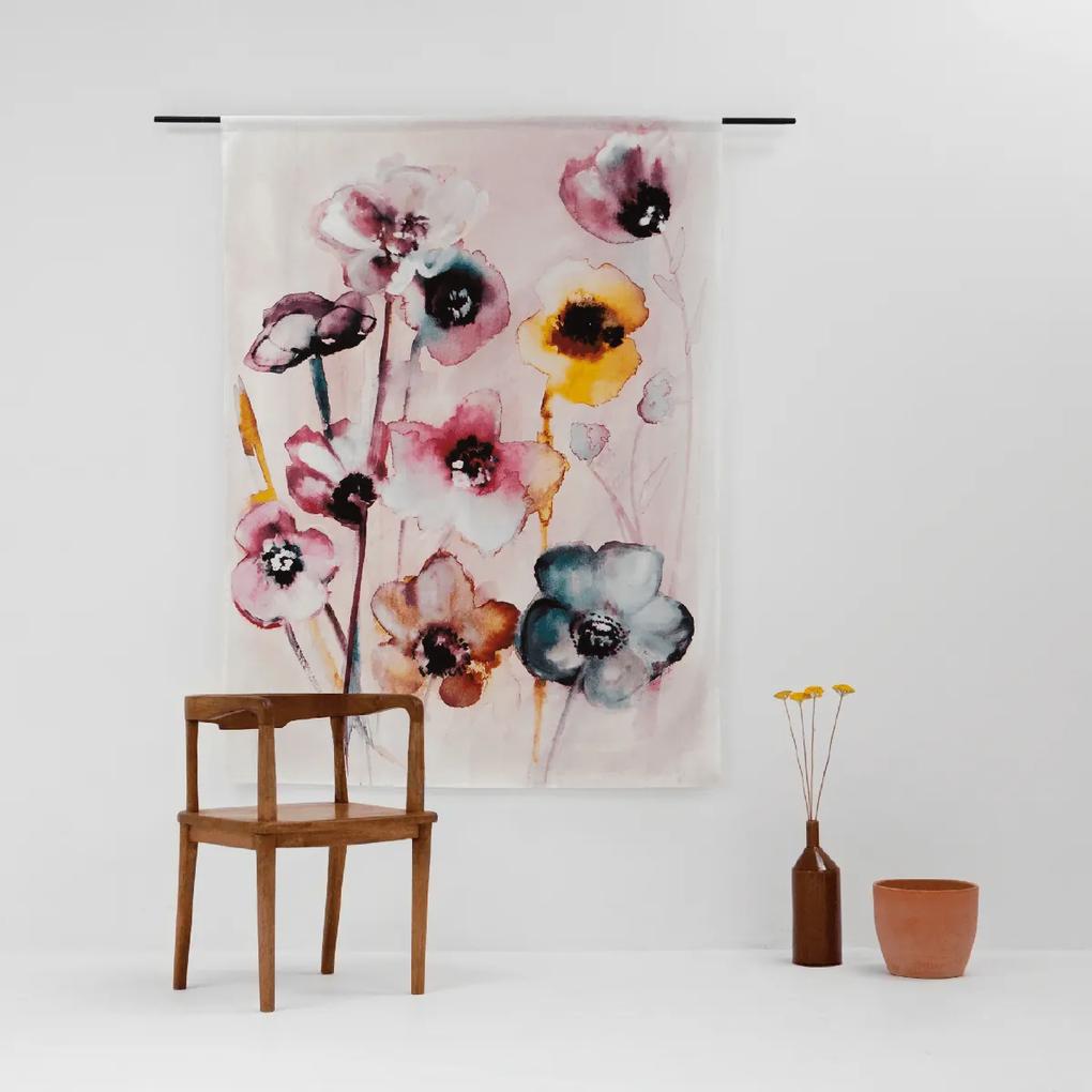 Urban Cotton Flowers In Soft Hues Wandkleed Large