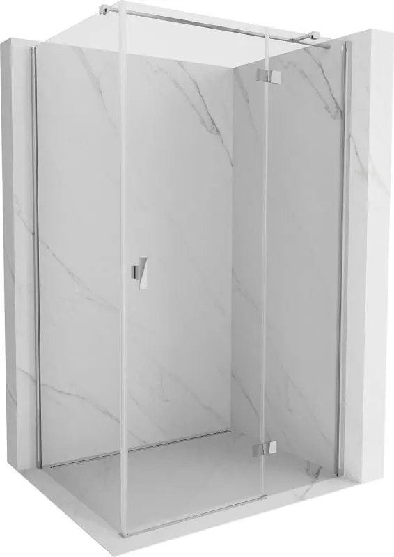 Mexen Mist-H T douchecabine scharnierend rechts 110 x 80 cm, transparant, chroom - 8A5T-110-080-01-00-P