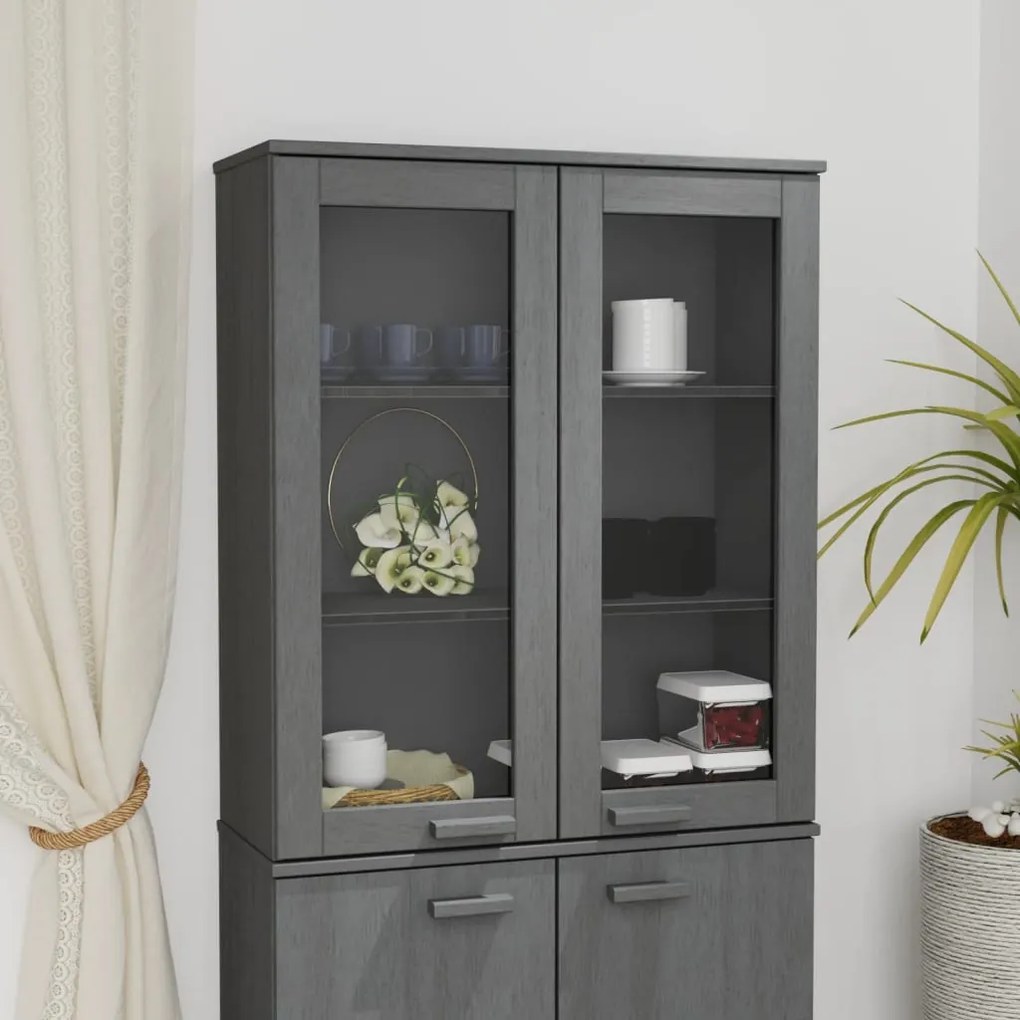 vidaXL Opzetkast 85x35x100 cm massief grenenhout donkergrijs