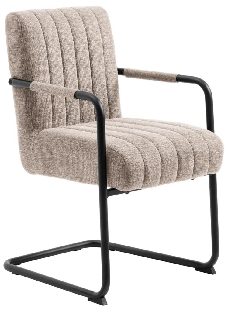 Eetkamerstoel Beige Met Armleuning