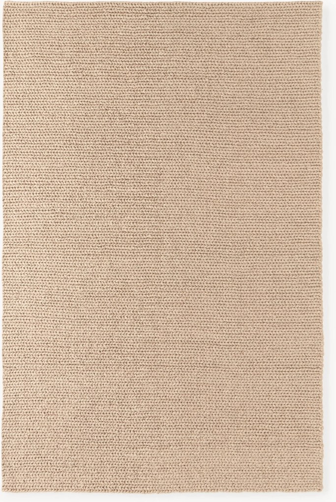 Handgemaakt wollen vloerkleed Bruna met gevlochten structuur