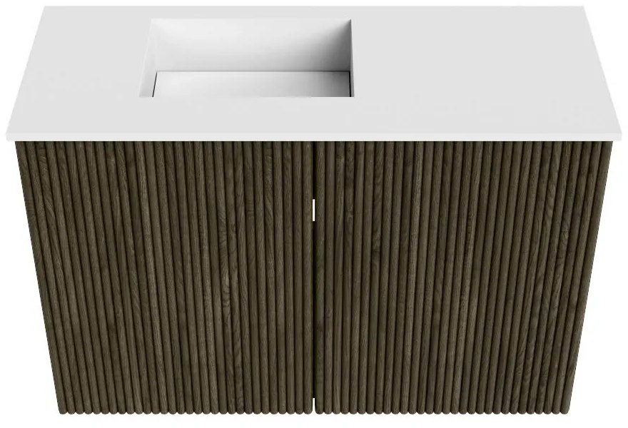 Mondiaz Joya 60cm toiletmeubel shadow met wastafel faye links zonder kraangat talc