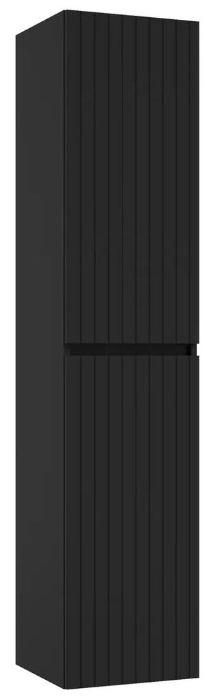 Fontana Versus kolomkast met ribbelfront 160x35x35cm zwart mat