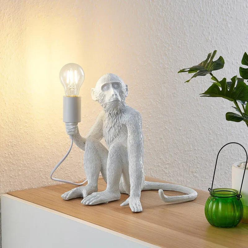 Monki tafellamp in apenvormgeving, wit - lampen-24