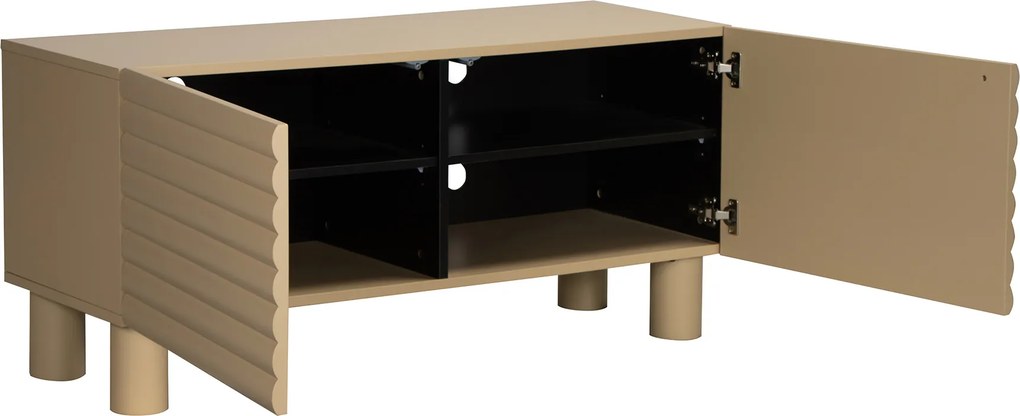 Mat Tv-meubel Met Strepen Zand 120 Cm - 120x40x55cm.