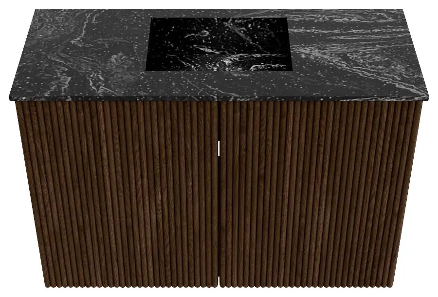 Mondiaz Joya DLux 60cm toiletmeubel walnut met wastafel faye midden 1 kraangat lava