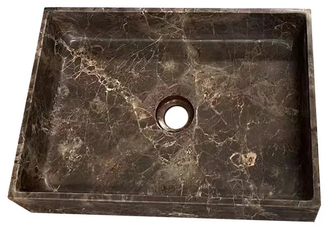 Livli Empresa badmeubel 90cm met rechthoekige dark emperador waskom
