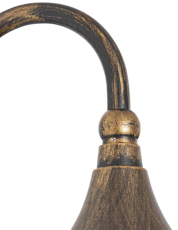 Buiten wandlamp antiek goud IP44 incl. bewegingsmelder - Daphne